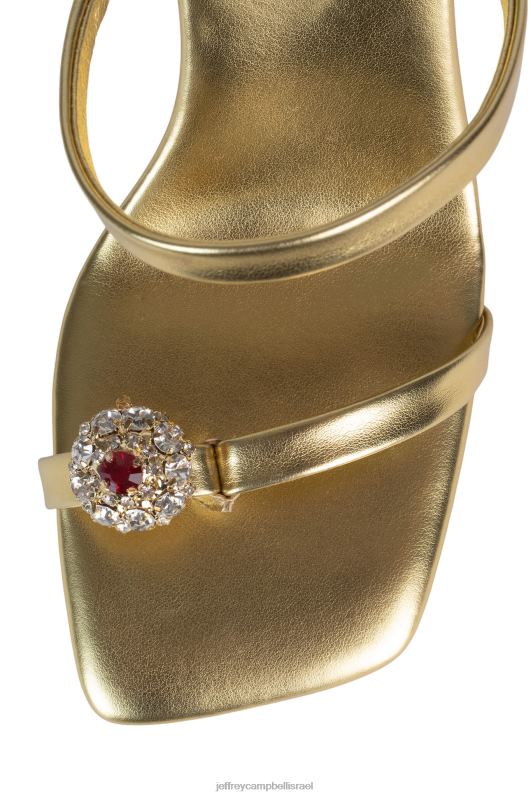 il Jeffrey Campbell נֶכֶס מוּרָשׁ סנדל עם עקבים נשים זהב אדום מתכתי NN6N61511