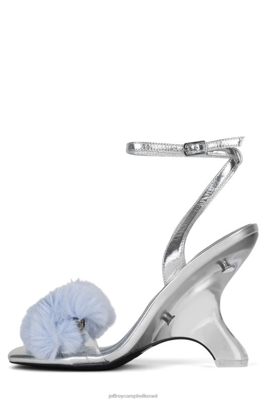 il Jeffrey Campbell קוֹסֵם סנדל עם עקבים נשים כחול כסוף NN6N61516