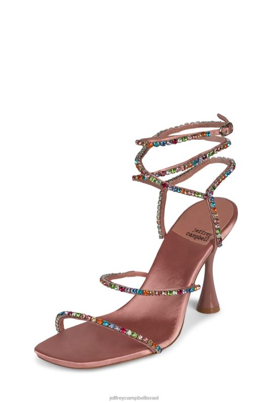 il Jeffrey Campbell מַקסִים וּמְפוּאָר סנדל עם עקבים נשים ורוד סאטן תכשיט רב בהיר NN6N61530