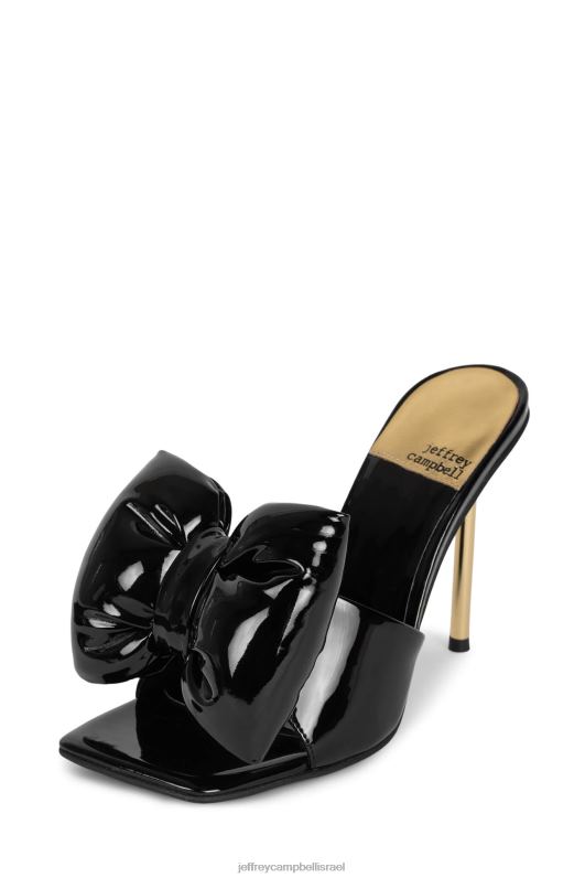 il Jeffrey Campbell להשתחוות סנדל עם עקבים נשים זהב פטנט שחור NN6N61533
