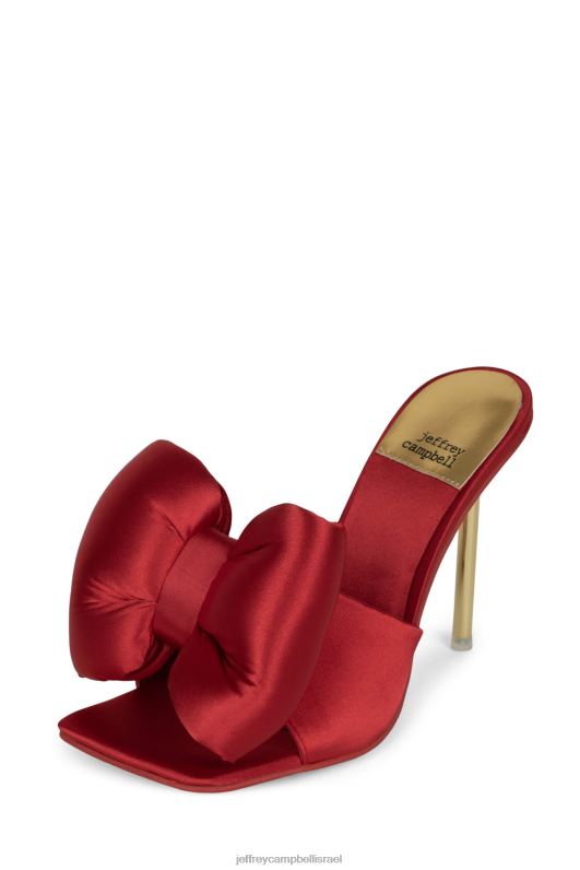 il Jeffrey Campbell להשתחוות סנדל עם עקבים נשים זהב סאטן אדום NN6N61536