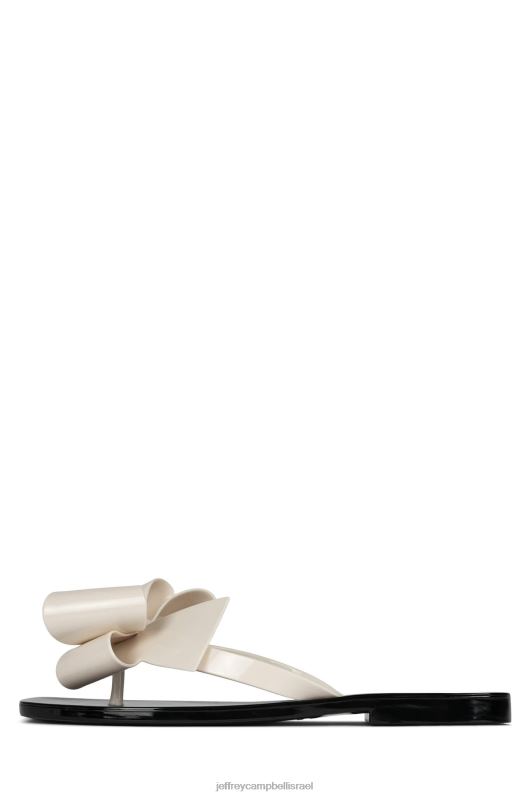 il Jeffrey Campbell מְתַקתַק סנדלים נשים קרם מבריק שחור מבריק NN6N6155
