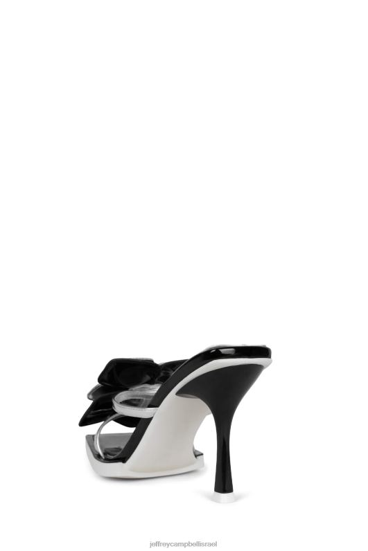 il Jeffrey Campbell נָטוּעַ סנדל עם עקבים נשים משולבת כסף שחור לבן NN6N61579