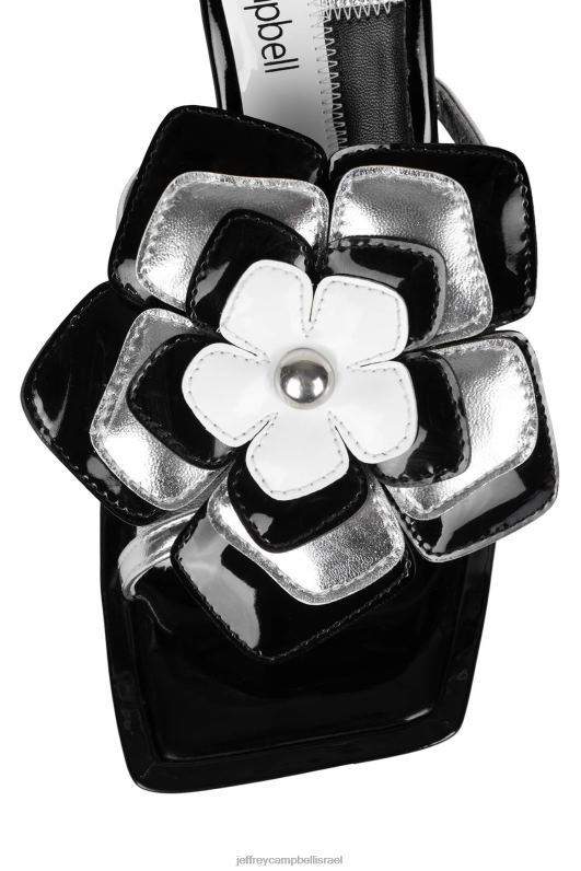 il Jeffrey Campbell נָטוּעַ סנדל עם עקבים נשים משולבת כסף שחור לבן NN6N61579