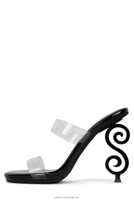 il Jeffrey Campbell אֱלוֹהוּת סנדל עם עקבים נשים שחור שקוף שחור פטנט NN6N61601