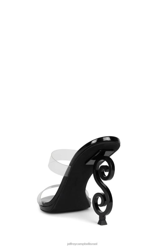 il Jeffrey Campbell אֱלוֹהוּת סנדל עם עקבים נשים שחור שקוף שחור פטנט NN6N61601