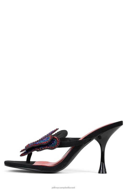 il Jeffrey Campbell חלום בהקיץ סנדל עם עקבים נשים זמש שחור כחול אדום NN6N61602