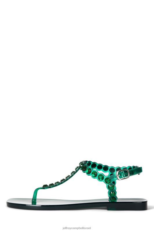 il Jeffrey Campbell ג'מין סנדלים נשים ירוק כהה מבריק NN6N6162