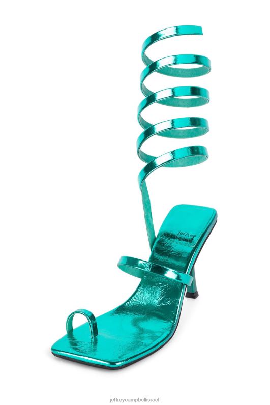 il Jeffrey Campbell לוזיה סנדל עם עקבים נשים ירוק מתכתי NN6N61620