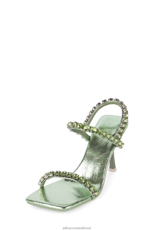 il Jeffrey Campbell קדושים סנדל עם עקבים נשים ירוק מתכתי ירוק NN6N61622
