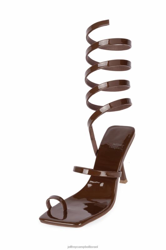 il Jeffrey Campbell לוזיה סנדל עם עקבים נשים פטנט חום NN6N61630