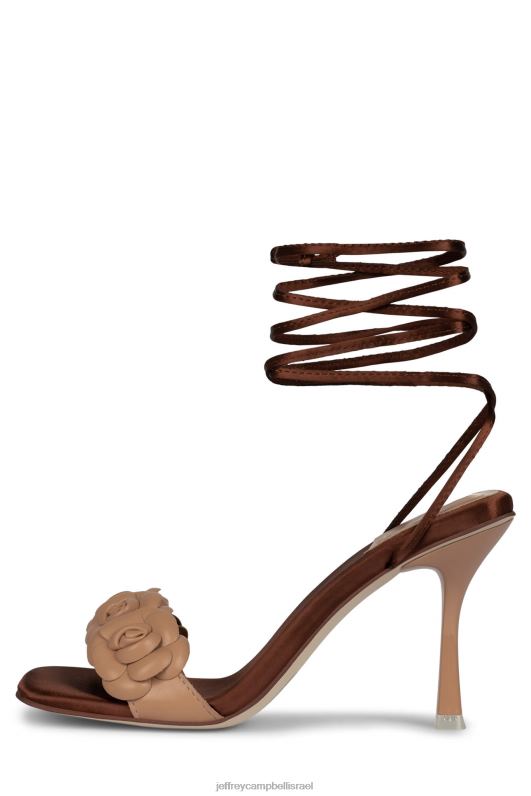 il Jeffrey Campbell רוזי סנדל עם עקבים נשים סאטן חום טבעי כהה NN6N61638