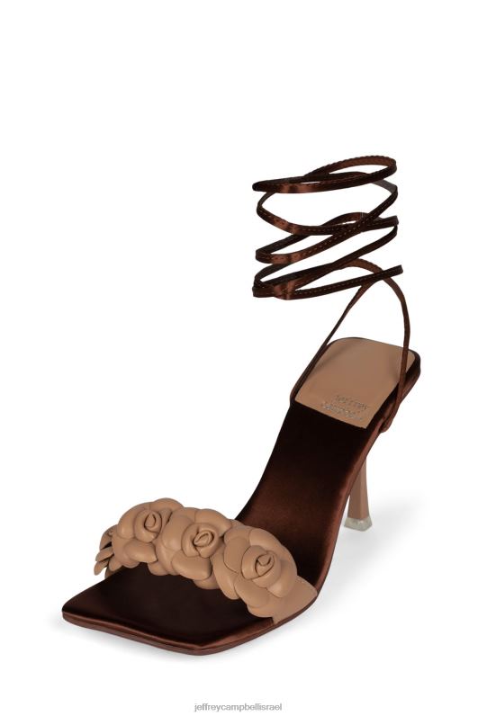 il Jeffrey Campbell רוזי סנדל עם עקבים נשים סאטן חום טבעי כהה NN6N61638