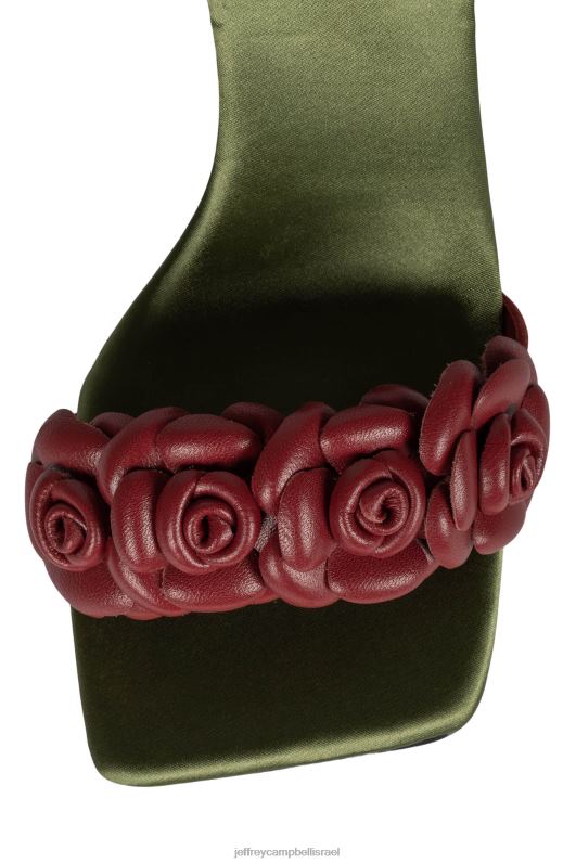 il Jeffrey Campbell רוזי סנדל עם עקבים נשים סאטן זית אדום NN6N61639