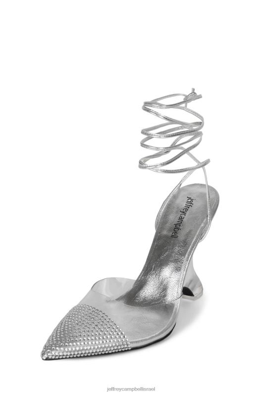 il Jeffrey Campbell אגו גדול פרד עם עקב נשים כסף שקוף NN6N61656