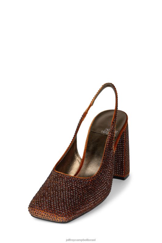 il Jeffrey Campbell דברים נוצצים ורועשים פרד עם עקב נשים משולבת קטיפה כתומה כהה NN6N61658