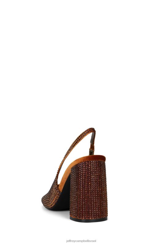 il Jeffrey Campbell דברים נוצצים ורועשים פרד עם עקב נשים משולבת קטיפה כתומה כהה NN6N61658