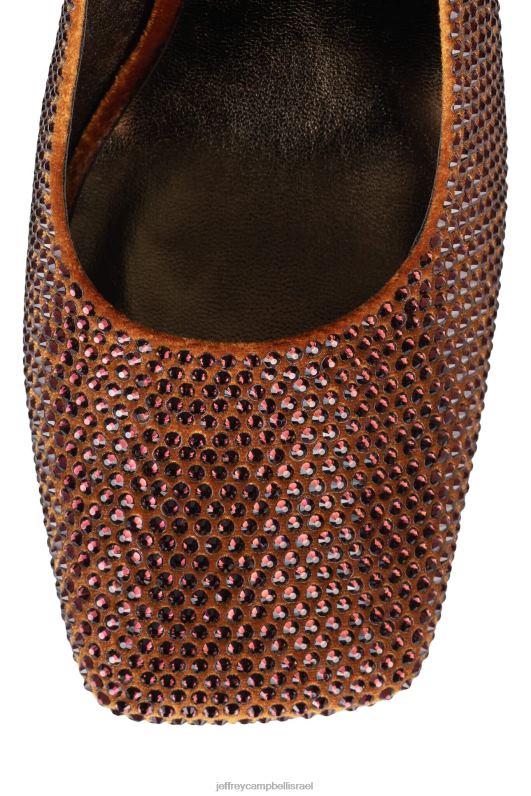 il Jeffrey Campbell דברים נוצצים ורועשים פרד עם עקב נשים משולבת קטיפה כתומה כהה NN6N61658