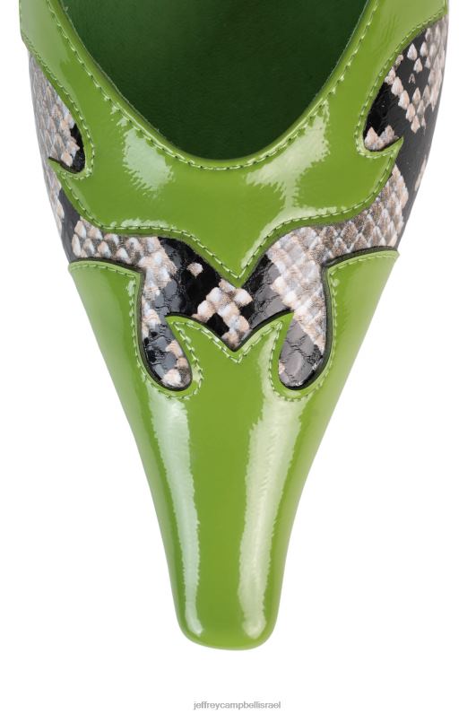 il Jeffrey Campbell חוֹבְבָן פרד עם עקב נשים טפיחה ירוקה נחש שחור אפור NN6N61670