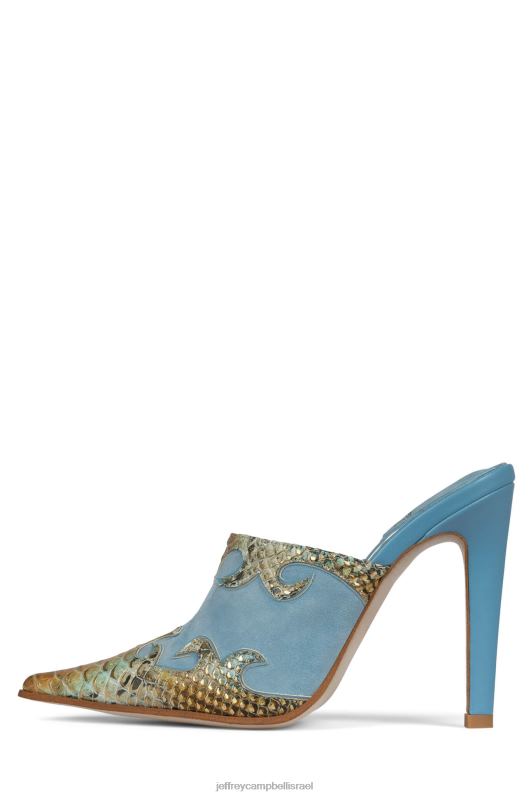 il Jeffrey Campbell לרכב עליו פרד עם עקב נשים כחול בז' נחש כחול NN6N61674