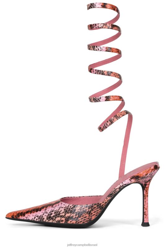 il Jeffrey Campbell אַפְרוֹדִיטָה פרד עם עקב נשים נחש כתום ורוד NN6N61678