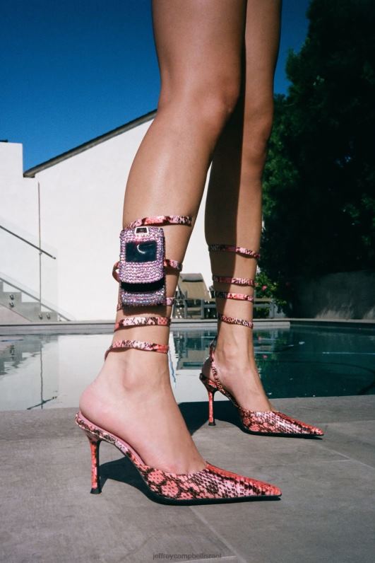 il Jeffrey Campbell אַפְרוֹדִיטָה פרד עם עקב נשים נחש כתום ורוד NN6N61678