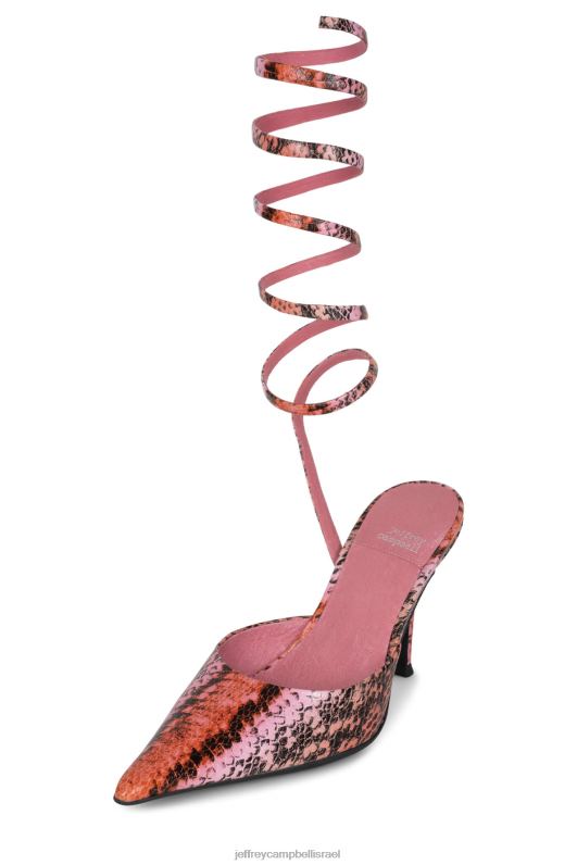 il Jeffrey Campbell אַפְרוֹדִיטָה פרד עם עקב נשים נחש כתום ורוד NN6N61678