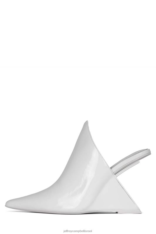 il Jeffrey Campbell אֶסתֵטִי פרד עם עקב נשים פטנט קמט לבן NN6N61681