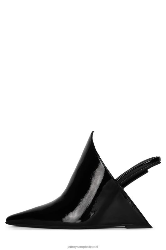il Jeffrey Campbell אֶסתֵטִי פרד עם עקב נשים פטנט קמט שחור NN6N61682