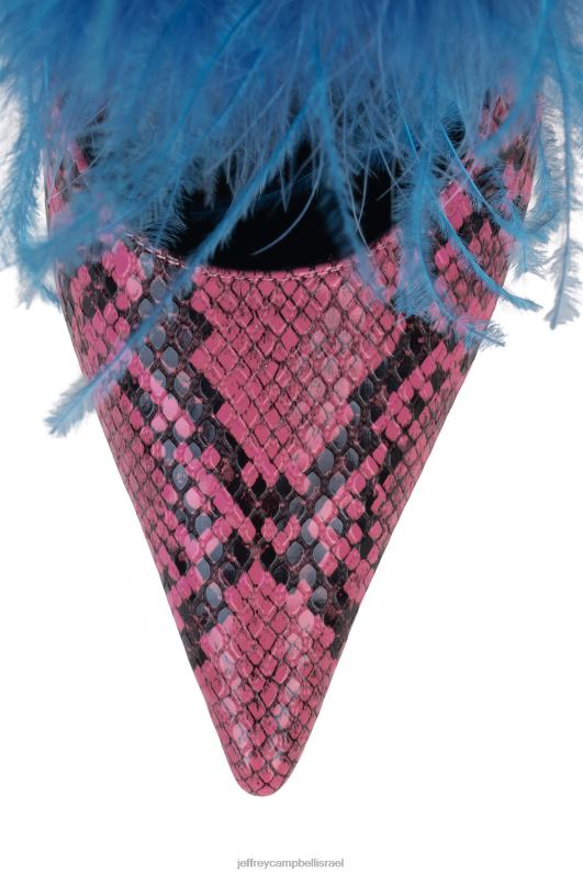 il Jeffrey Campbell נוצות פרד עם עקב נשים ורוד נחש כחול NN6N61696