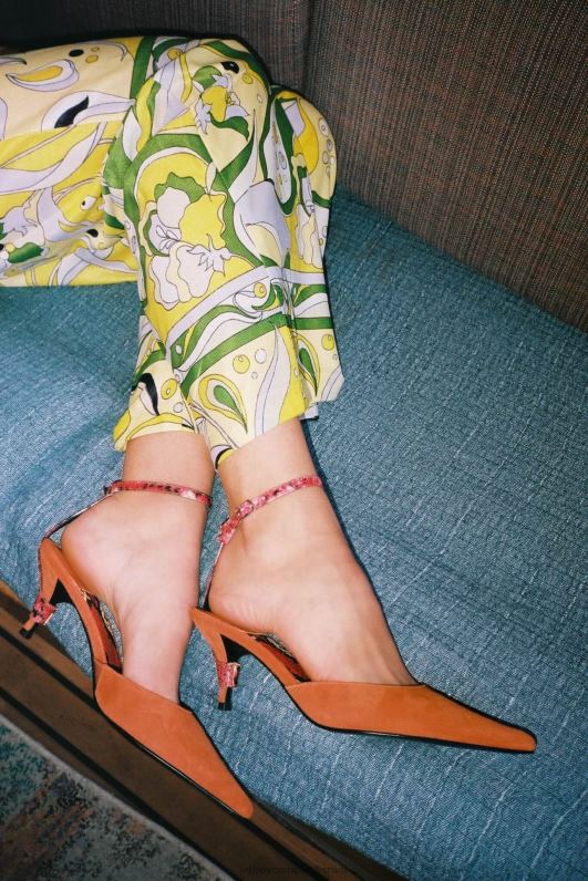 il Jeffrey Campbell פָּעִיל פרד עם עקב נשים נחש אדום זמש חלודה NN6N61698