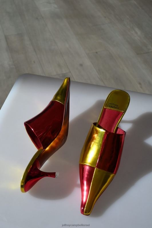 il Jeffrey Campbell שֶׁל הָעֵינַיִם פרד עם עקב נשים זהב מתכתי אדום NN6N61714