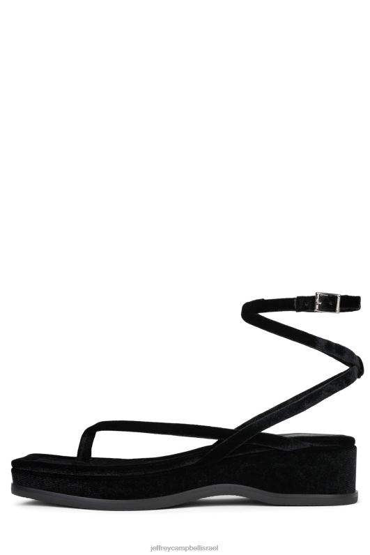 il Jeffrey Campbell מנשק שמש סנדלים נשים קטיפה שחורה NN6N61734