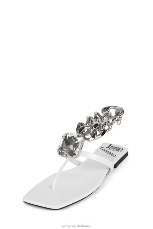 il Jeffrey Campbell צלצול על זה סנדלים נשים כסף פטנט לבן NN6N61742