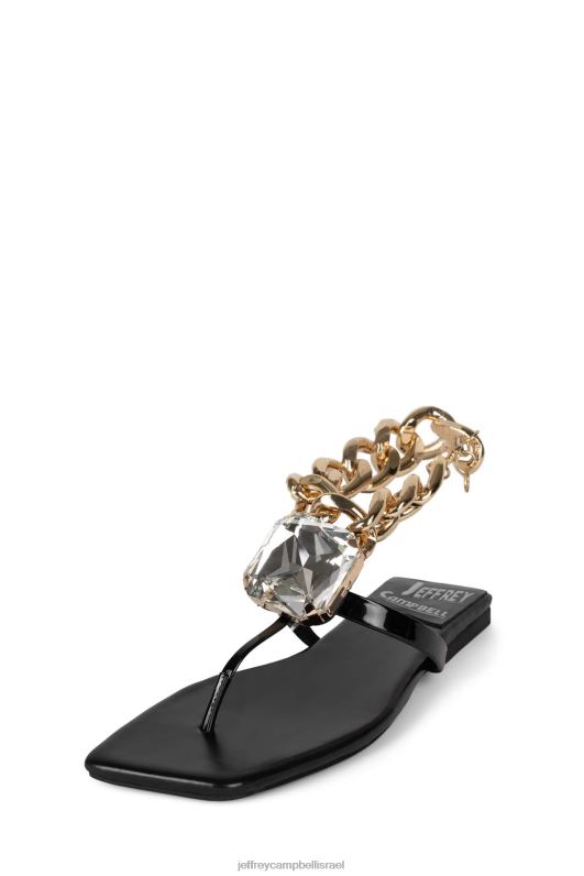 il Jeffrey Campbell צלצול על זה סנדלים נשים זהב פטנט שחור NN6N61743