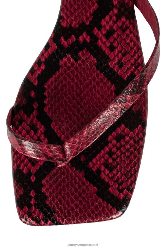 il Jeffrey Campbell רזה סנדלים נשים נחש שחור אדום NN6N61760