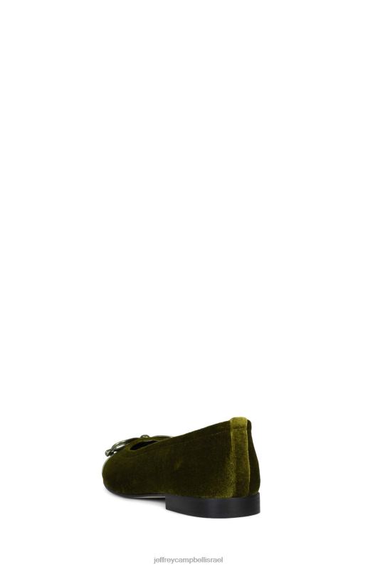 il Jeffrey Campbell ערבסק נעלי בלט נשים שילוב של קטיפה ירוקה NN6N6193