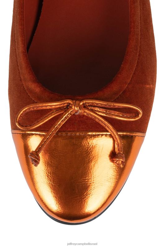 il Jeffrey Campbell ערבסק נעלי בלט נשים שילוב של קטיפה כתומה NN6N6194