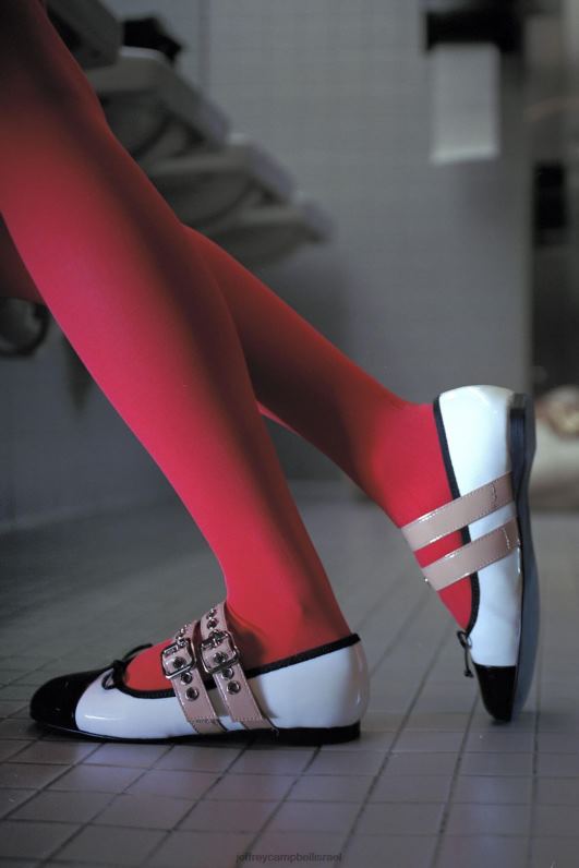 il Jeffrey Campbell בלט נעלי בלט נשים פטנט עירום שחור לבן NN6N6201