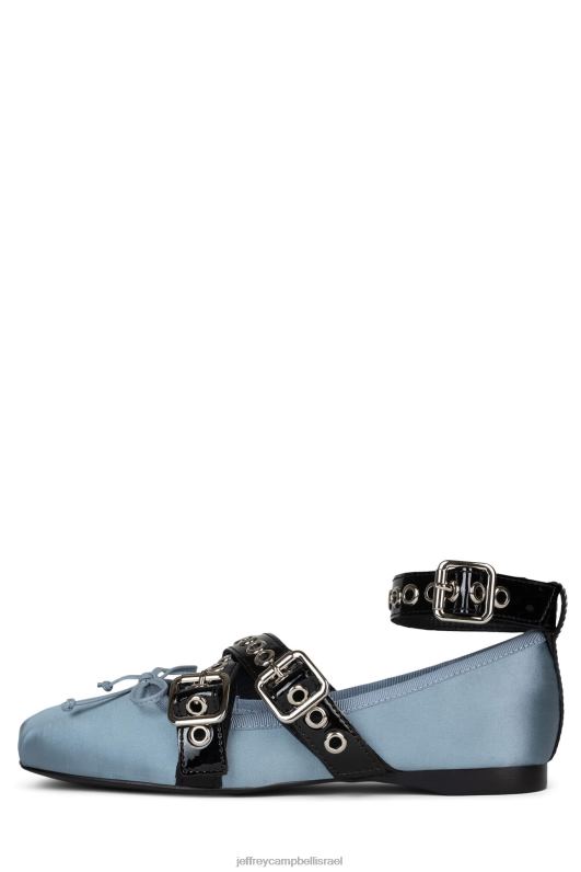 il Jeffrey Campbell כוריאו נעלי בלט נשים פטנט כחול סאטן שחור NN6N6209
