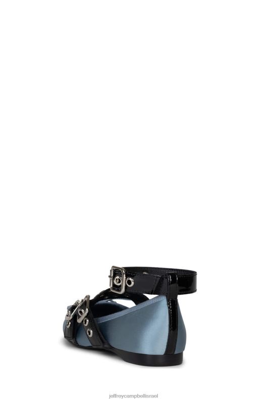 il Jeffrey Campbell כוריאו נעלי בלט נשים פטנט כחול סאטן שחור NN6N6209