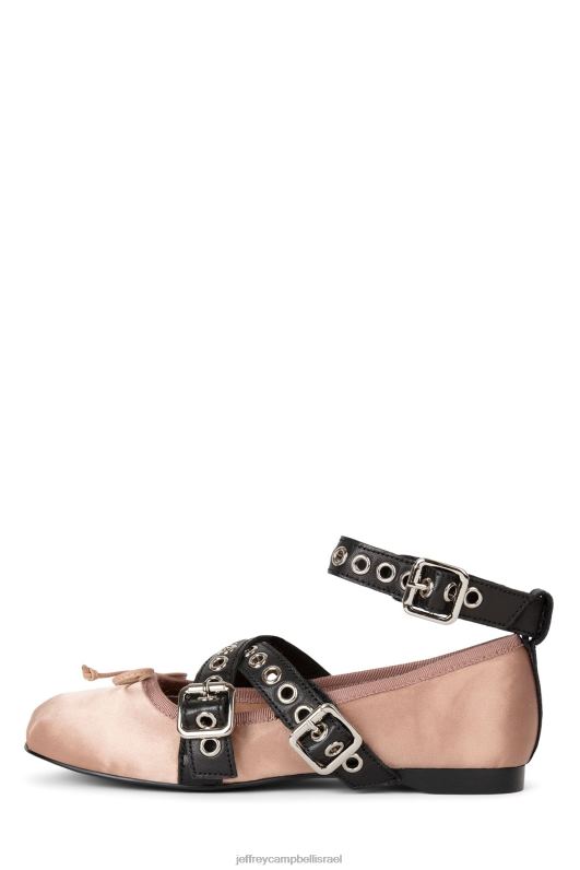 il Jeffrey Campbell כוריאו נעלי בלט נשים שחור סאטן טבעי NN6N6210