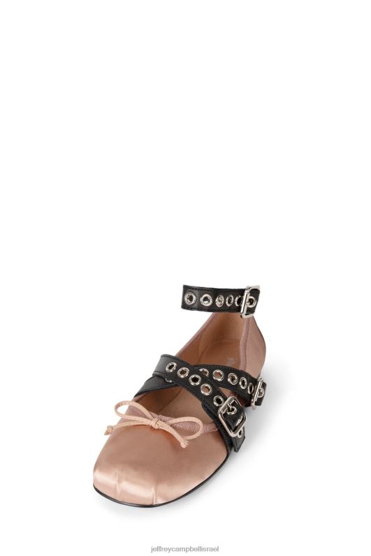 il Jeffrey Campbell כוריאו נעלי בלט נשים שחור סאטן טבעי NN6N6210