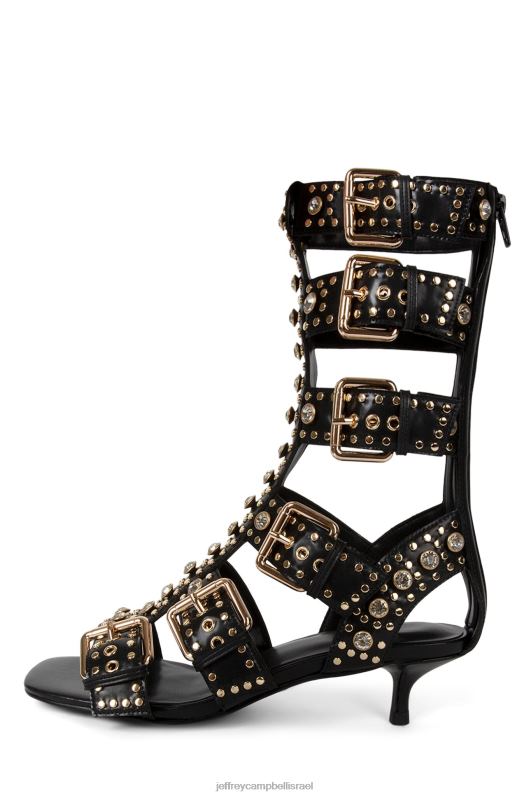 il Jeffrey Campbell פלזמטי סנדל עם עקבים נשים זהב שחור NN6N6213