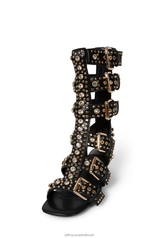 il Jeffrey Campbell פלזמטי סנדל עם עקבים נשים זהב שחור NN6N6213