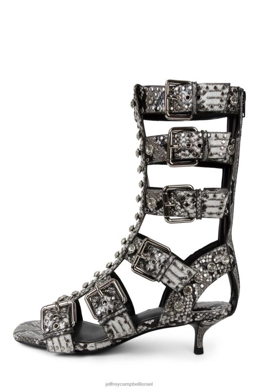 il Jeffrey Campbell פלזמטי סנדל עם עקבים נשים נחש שחור אפור NN6N6214
