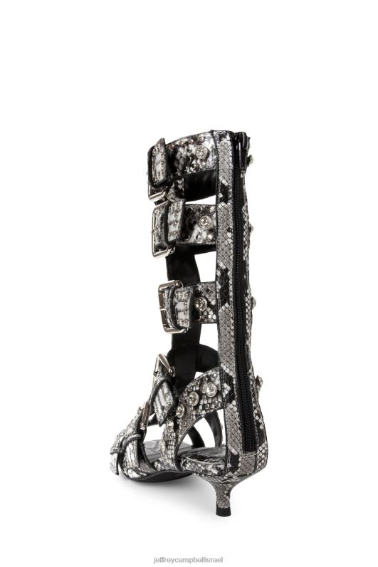 il Jeffrey Campbell פלזמטי סנדל עם עקבים נשים נחש שחור אפור NN6N6214