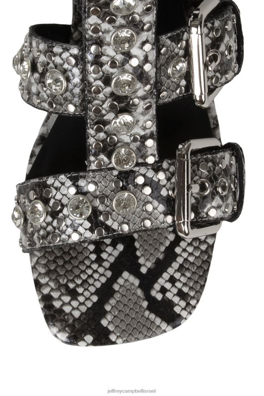 il Jeffrey Campbell פלזמטי סנדל עם עקבים נשים נחש שחור אפור NN6N6214