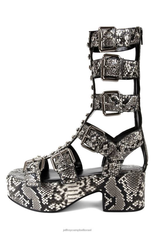 il Jeffrey Campbell רמון סנדל פלטפורמה נשים נחש שחור לבן כסף NN6N6216
