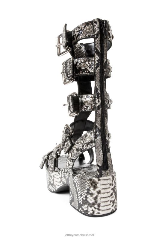 il Jeffrey Campbell רמון סנדל פלטפורמה נשים נחש שחור לבן כסף NN6N6216